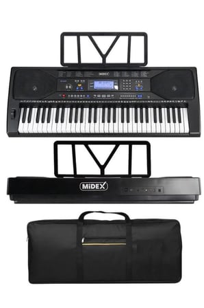 Midex PS-4500KSP Tuş Hassasiyetli 61 Tuşlu Org Sustain Pedallı USB MP3 (Pedal Stand Kulaklık Çanta Notalık Metod)