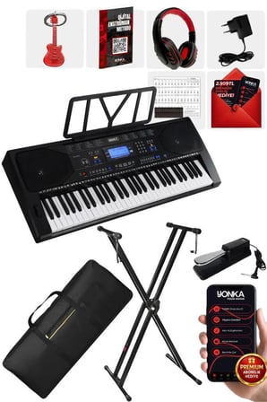 Midex PS-4500KSP Tuş Hassasiyetli 61 Tuşlu Org Sustain Pedallı USB MP3 (Pedal Stand Kulaklık Çanta Notalık Metod)