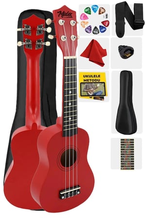 Midex UKX-901RD Kırmızı Soprano Ukulele (Askı Çanta Metod Pena)