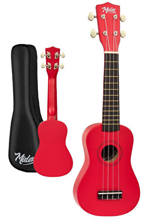 Midex UKX-901RD Kırmızı Soprano Ukulele (Askı Çanta Metod Pena)