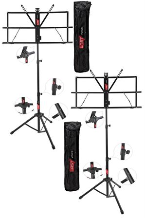 Lastvoice Nt-106X 2Lİ SET Tel Nota Sehpası Makaslı ( Taşıma Çantalı )