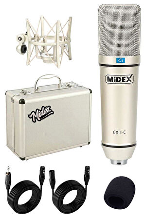 Midex Referans Paket-3 Maxword Monitör Ses Kartı CX1 Mikrofon Yalıtım Paneli Stand