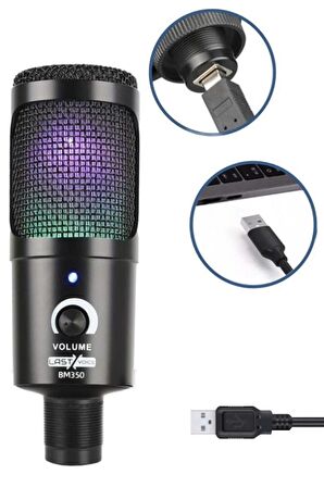 Lastvoice BM350 STA RGB Set Stüdyo Condenser Usb Pc Mikrofonu (Stand ve Filtreli)