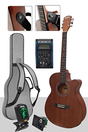 Midex Phx-188AMP Elektro Akustik Gitar 4/4 (Amfi GİGBAG Tuner Askı Capo Jak Kablo)