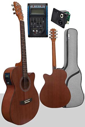 Midex Phx-188EQ Set Masif Ağaç Elektro Akustik Gitar 4/4 (GİGBAG Çanta Tuner Askı Capo Jak Kablo)