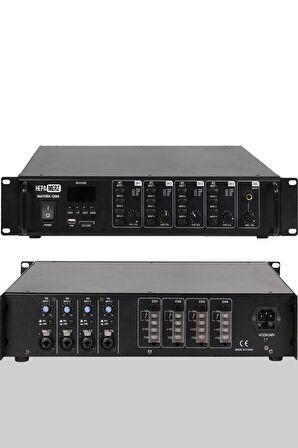 Hepa Merz Matrix-1200 4 Bölgeli Matrix Mikser Anfi 4x300W 4 Bölgeye 4 Ayrı Ses Yayını (1200W)
