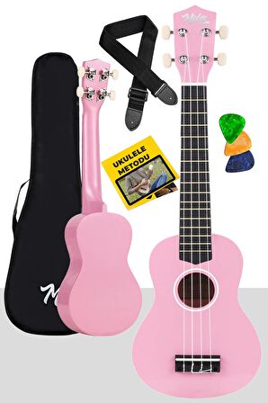 Midex UKX-901 PK Pembe Soprano Ukulele (Askı Çanta Metod Pena)