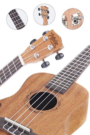 Midex CT-24MC Set Maun Concert Ukulele (Softcase Tuner Capo Metod Nota Sticker Askı Pena)