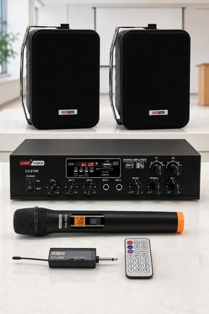 Lastvoice Black Large Plus Paket-1 Hoparlör ve Anfi Anons Ses Sistemi Seti