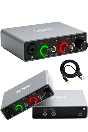 Midex Glx Paket-3 BM800 Mikrofon + Stüdyo Ses Kartı + Stand + Filtre