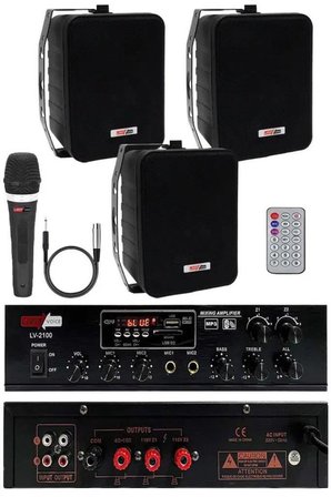 Lastvoice Black Soft Paket-2 Hoparlör Anfi Mikrofon Mağaza Ses Sistemi Seti
