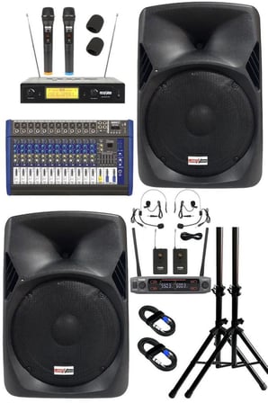 Lastvoice School Paket-2 Okul Tören Ses Sistemi Full Set (Hoparlör Anfi Mikrofon Stand)