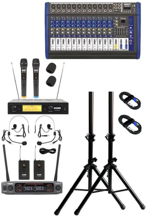Lastvoice School Paket-2 Okul Tören Ses Sistemi Full Set (Hoparlör Anfi Mikrofon Stand)