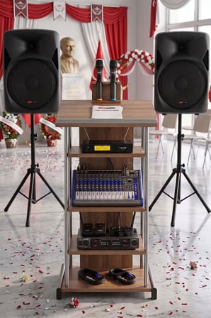 Lastvoice School Paket-2 Okul Tören Ses Sistemi Full Set (Hoparlör Anfi Mikrofon Stand)