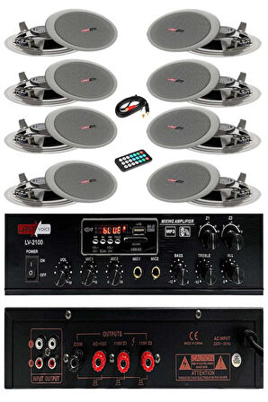 Lastvoice Middle Paket-3 Tavan Hoparlörü ve Anfi Ses Sistemi (ANFİ + 8 HOPARLÖR)