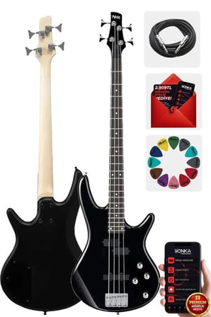 Midex MBG-400BK Üst Segment Profesyonel Bas Gitar 4 Telli (Softcase Gigbag ve kablo Dahil)