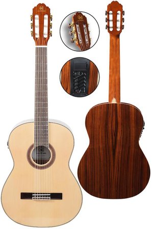 Maxword X45-EQ Ekolayzerli Profesyonel Elektro Klasik Gitar Seti Natural El Yapımı