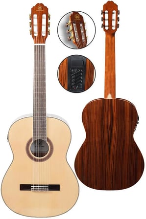 Maxword X45-EQ Ekolayzerli Profesyonel Elektro Klasik Gitar Seti Natural El Yapımı