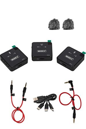 Midex DS2 Kablosuz Wireless İkili Kamera Mikrofon