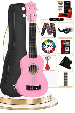 Midex UKX-901M Brown Soprano Ukulele (Askı Çanta Metod Pena)