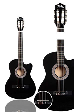 Midex CG-39CS Gigbag ve Full Aksesuar Siyah Klasik Gitar 4/4 Sap Ayarlı Kesik Kasa