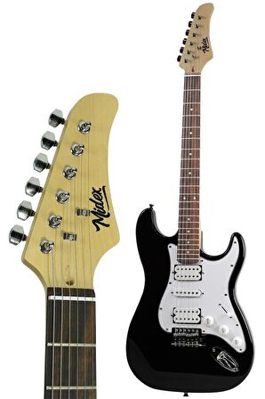 Midex RPH-40WB White Black Elektro Gitar Seti HSH Manyetik Gül Klavye Üst Kalite