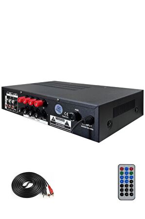 Hepa Merz HB-300 Stereo Mixer Amfi 4-8 Ohm 2 Çıkışlı 2x150W Anfi Bluetooth Usb