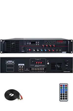 Hepa Merz HB-4400 Mixer Amfi 4 Bölgeli 4 Çıkışlı Anfi Zonlu 4x100W Bluetooth Usb