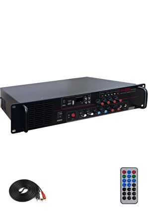 Hepa Merz HB-4400 Mixer Amfi 4 Bölgeli 4 Çıkışlı Anfi Zonlu 4x100W Bluetooth Usb