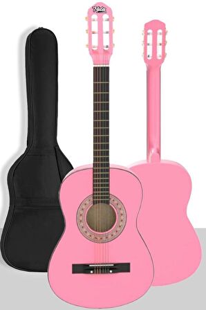 Midex CG-270PK Pembe Renk Klasik Gitar 4/4 Yetişkin Boy Sap Ayarlı Full Set
