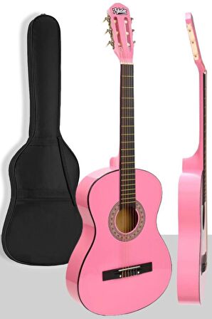 Midex CG-270PK Pembe Renk Klasik Gitar 4/4 Yetişkin Boy Sap Ayarlı Full Set
