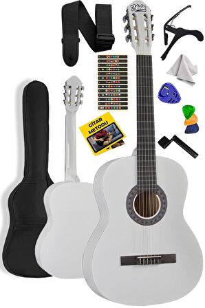 Midex CG-270WH Beyaz Renk Klasik Gitar 4/4 Yetişkin Boy Sap Ayarlı Full Set