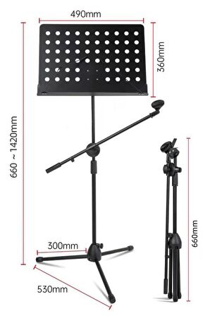 Lastvoice NT-110 Mikrofon ve Şef Nota Standı Sehpası İkisi Bir Arada