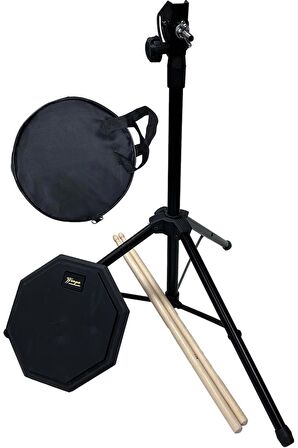 Midex DD-129 Profesyonel Bateri Davul Çalışma Pedi Seti Drum Practice Pad (Stand ve Çanta ile)