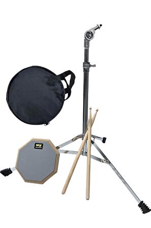 Midex DD-139 Profesyonel Bateri Davul Çalışma Pedi Seti Drum Practice Pad (Stand ve Çanta ile)