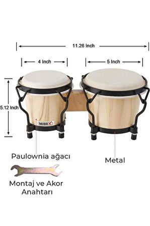 Midex BG-210 Naturel Bongo Siam Meşesi Doğal Deri
