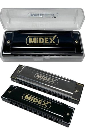 Midex HN-10BK Siyah Örf Aletleri 10 Delikli Mızıka Do (c)