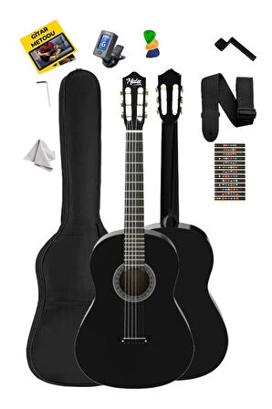 Midex CG-270BK Siyah Klasik Gitar 4/4 Yetişkin Boy Sap Ayarlı Full Set