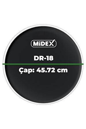 Midex DR-18BK Siyah Renk 18 İnç Bas Kick Bateri Davul Derisi Drumhead 18'' inch (45.72 cm)