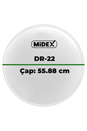 Midex DR-22WH Beyaz Renk 22 İnç Kick Bas Bateri Davul Derisi Drumhead 22'' inch (55.88 cm)