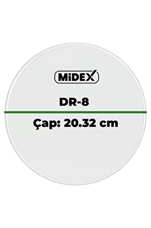 Midex DR-8R Şeffaf Renk 8 İnç Bateri Davul Tom Derisi Drumhead 8'' inch (20.32 cm)