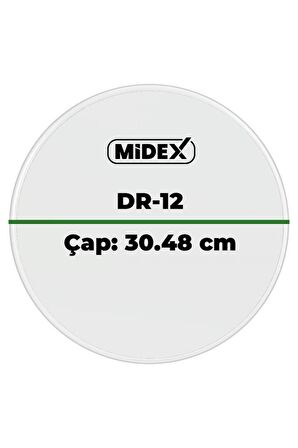 Midex DR-12R Şeffaf Renk 12 İnç Alto Bateri Davul Derisi Drumhead 12'' inch (30.48 cm)