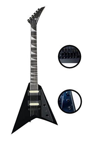 Maxword DG-28BK V Kasa Gül Klavye 2x Zebra Humbucker Manyetik Yüksek kaliteli Elektro Gitar
