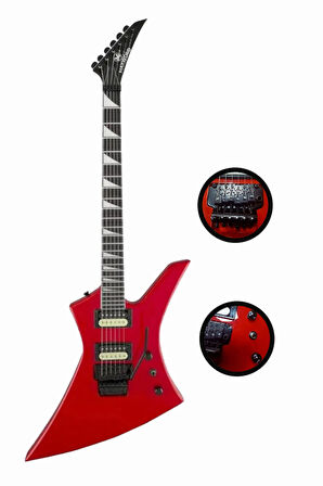 Maxword DG-34RD Kelly Kasa Floyde Rose 2x Zebra Humbucker Manyetik Elektro Gitar