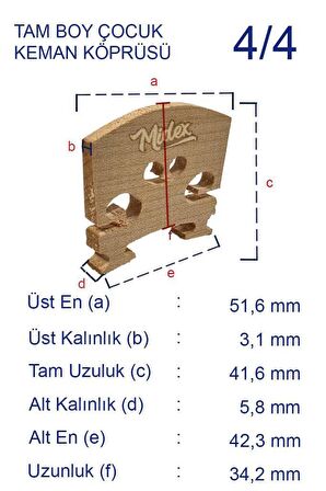 Midex K44 Keman Köprüsü 4/4 Kemanlar İçin