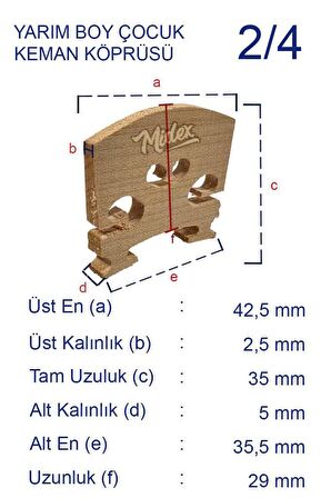 Midex K24 Keman Köprüsü 1/2 Kemanlar İçin