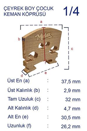 Midex K14 Keman Köprüsü 1/4 Kemanlar İçin