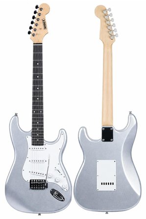 Midex RPH-30SL Gül Klavye Silver Strat Kasa SSS Elektro Gitar Seti