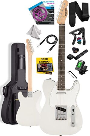 Midex TLX-50WH Tele Kasa Gül Klavye 2 Single-Coil Manyetik Elektro Gitar