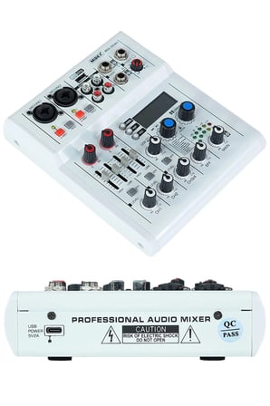 Midex MDX-285-WH 4 Kanal USB Stüdyo Kayıt Mixer 99 DSP Efekt Phantomlu Bluetooth Ses Mikseri
